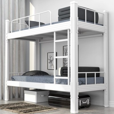 Factory direct sales double deck steel metal frame bunk bed decker bunk beds hostel bunker bed lit superpose tempat for sale