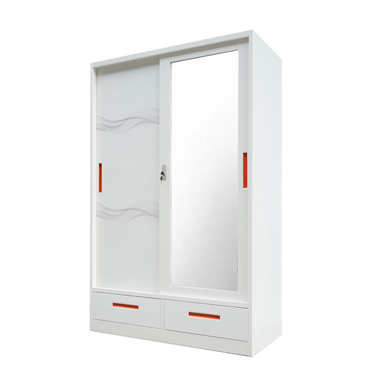 Cheap price new design steel home swing wardrobe lemari pakaian ayunan rumah baja