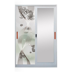 Wardrobe Manufacturers Two Door Wardrobe With Sliding Doors Closet Cabinet Locker Steel Wardrobe with mirror