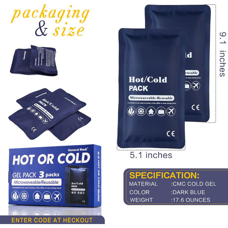 Rehabilitation Therapy Supplies Custom Hot Cold Pack Reusable Gel Ice Pack