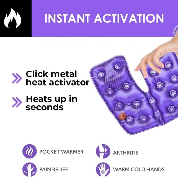 Hot and Cold Gel Pack Set Reusable Heat Pads with Metal Disc for One Click Heating, Instant Hot Packs for Pain Relieving