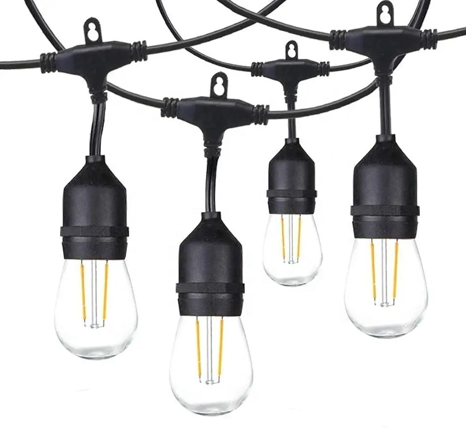 Waterproof 5-45m Edison Bulbs  IP67 S14  Patio Fairy String Lights For Garden/Weddings/Party