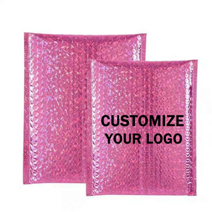 Wholesale Custom Printed pink Colored Plastic mailer bag bubble envelopes