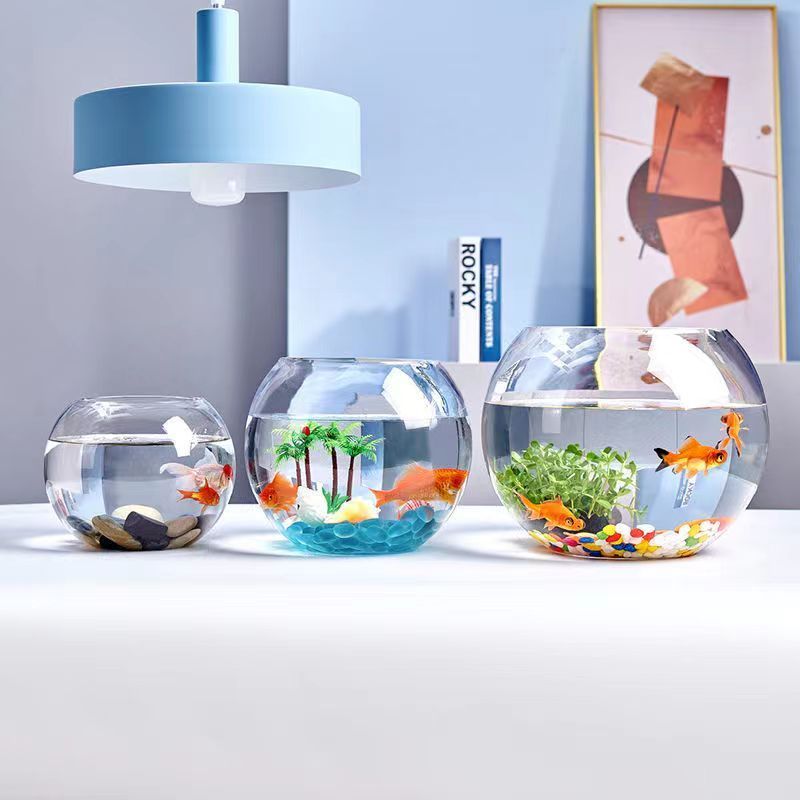 Home Decorative Hand Made Clear Round Glass Fish Bowl