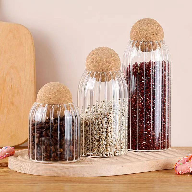 Best quality pumpkin glass tea canister storage glass in jar bamboo lid