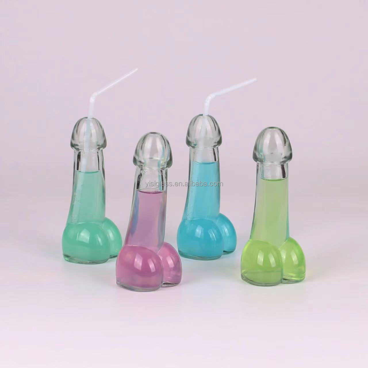 High Boron Groom Funny Long unique Shaped Party Drinking Coffee Tea Bar Cocktail Water penis glass cup