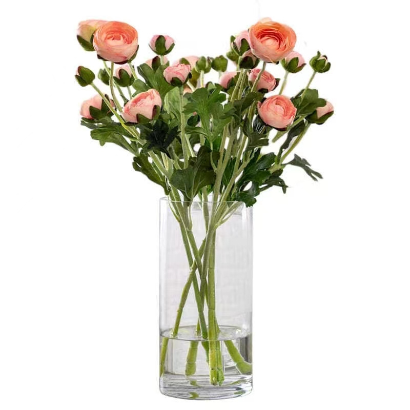 China profession manufacturer simple cylinder tall clear flower glass vase