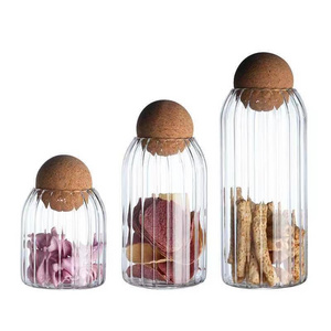 Best quality pumpkin glass tea canister storage glass in jar bamboo lid