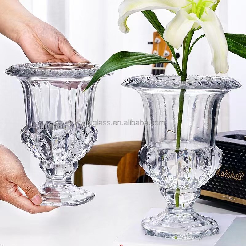 Crystal Glass Flower Vase Set Transparent Wedding Home Decor Mini Retro Clear Glass Vase for Flowers