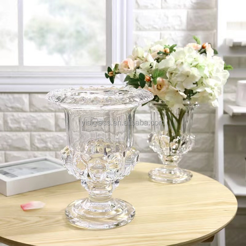 Crystal Glass Flower Vase Set Transparent Wedding Home Decor Mini Retro Clear Glass Vase for Flowers