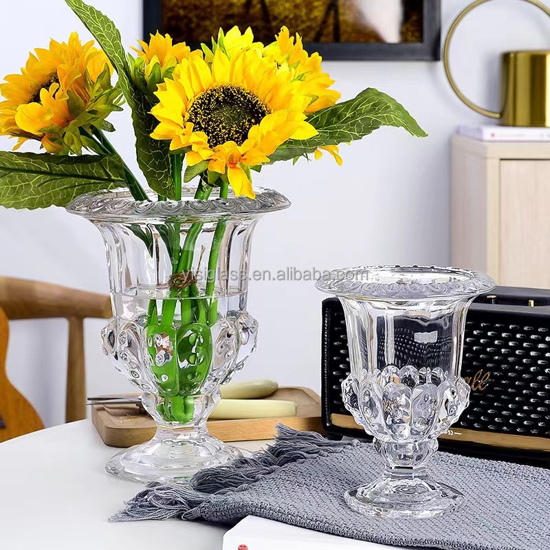 Crystal Glass Flower Vase Set Transparent Wedding Home Decor Mini Retro Clear Glass Vase for Flowers