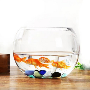 Home Decorative Hand Made Clear Round Glass Fish Bowl