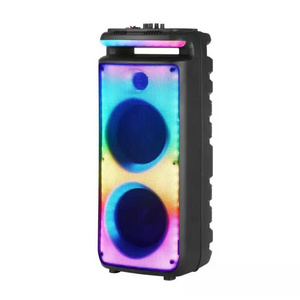 Chinese Manufacturer Cheap Price High Power Dual 8 inch Subwoofer Professional Karaoke DJ Speaker with LED Light