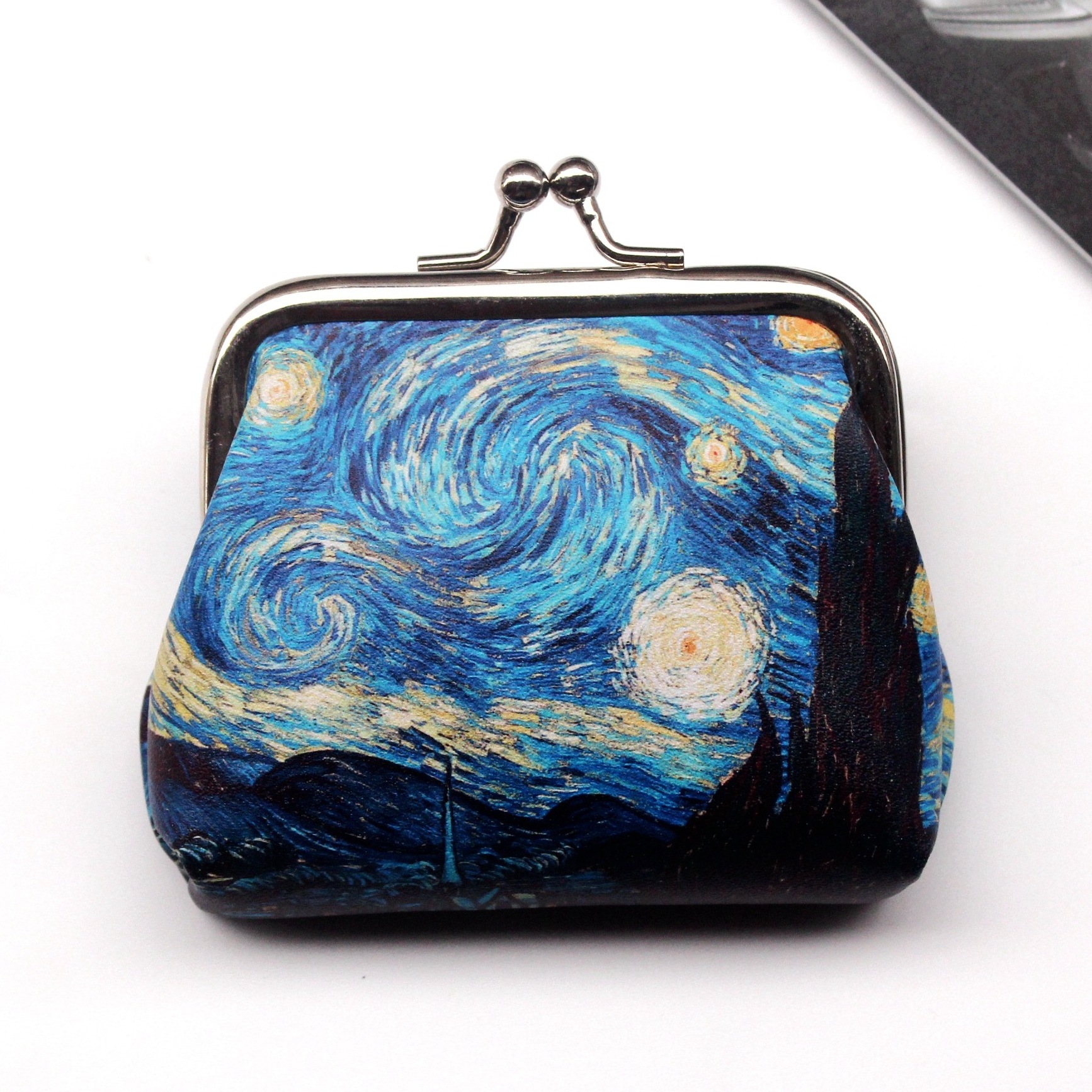 2022 ECO New Van Gogh Promotion Small Wallet Flower Pattern Mini Hasp Coin Purses For Card Handbags With Custom