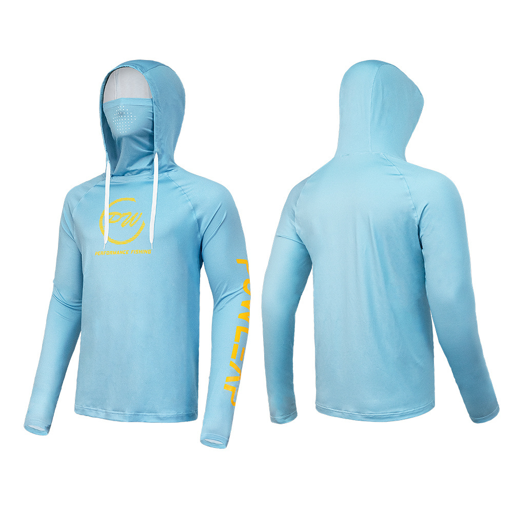 Custom Sun Protection Long Sleeve Quick Dry Men's Fishing Hoodie Shirt Wholesale Sailing Clothing UV Hoodie Performance Shirt