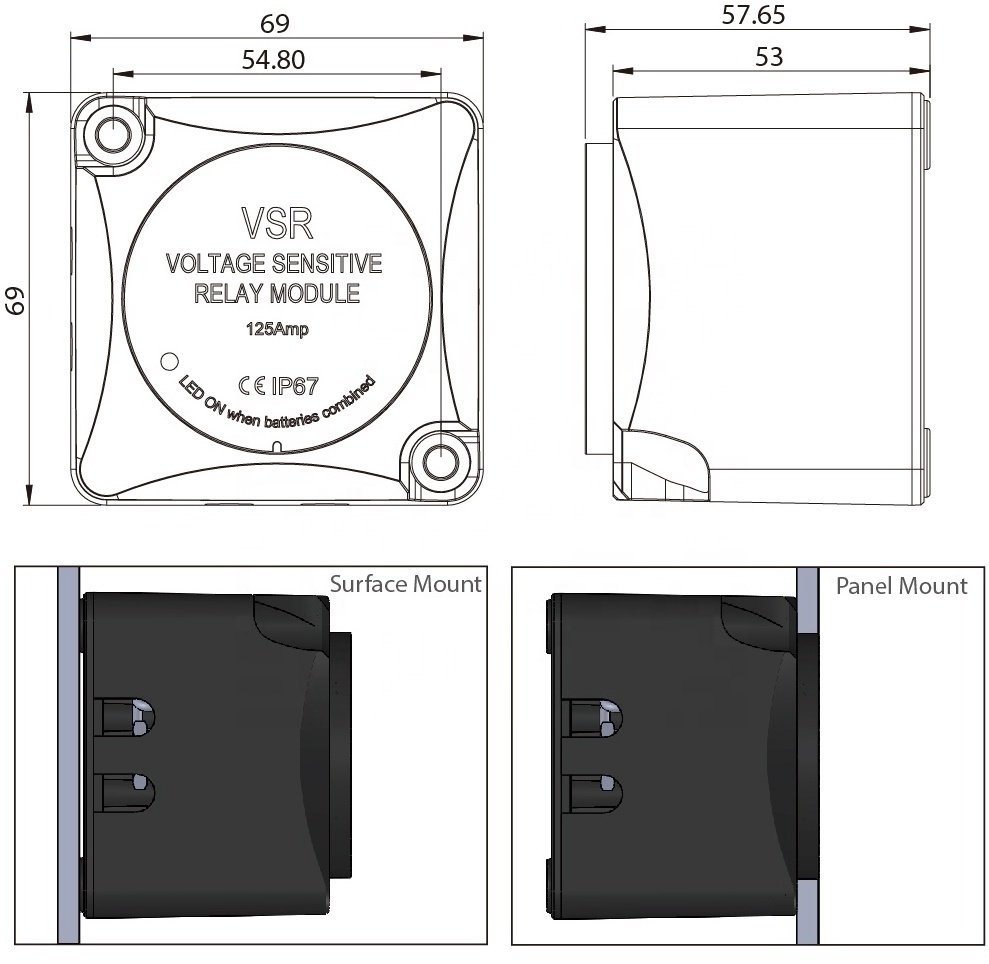 DC 12V Smart Automatic Auto Dual Battery Isolator vsr relay 140A for caravan marine RV boat