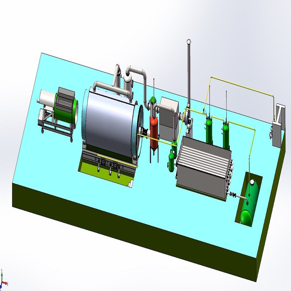 Waste tire pyrolysis production line extraction diesel equipment pyrolysis and distillation production line to make oil