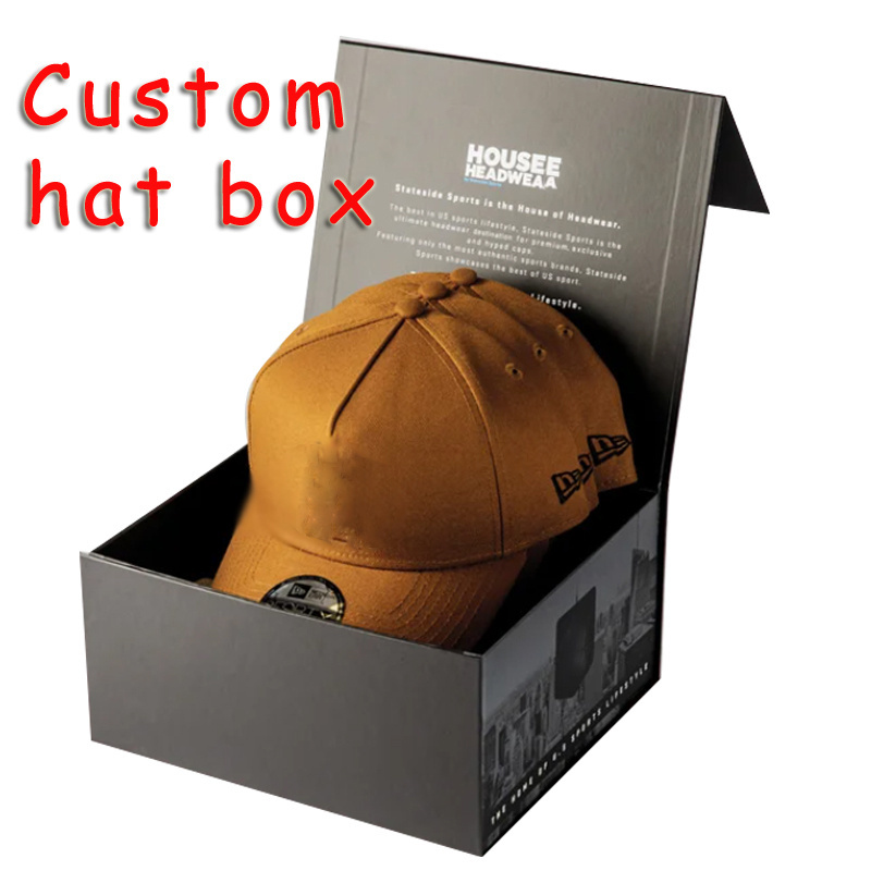 Custom wholesale cartwheel cloche hat cap box gentleman fedoras storage baseball packaging box for hat