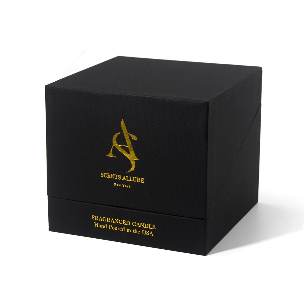 Custom logo luxury empty cardboard rigid 2 two piece scented candle jars gift packaging boxes for candles