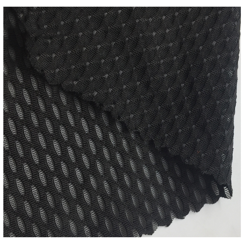 Polyester lining fabric 145gsm 90 polyester 10 elastane black bird eye mesh fabric white dye sublimation fabric