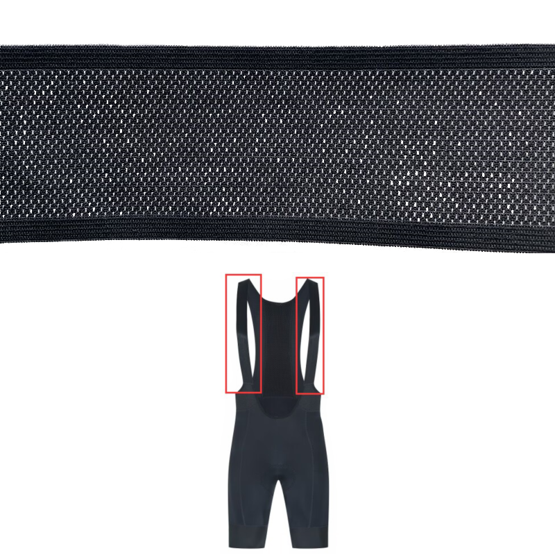 Good Stretch Soft Mesh Breathable Jacquard webbing Cycling Bib Shorts tape Shoulder Elastic Webbing Band