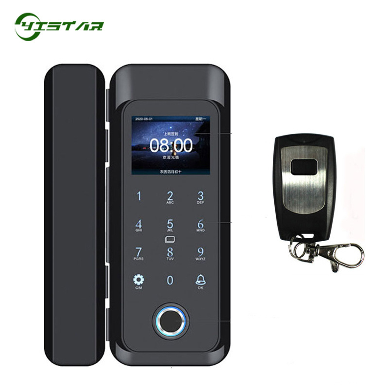 New Arrival Sliding Glass Door Fingerprint Door Lock With Remote Control Function YS-508S Smart Frameless Glass Lock