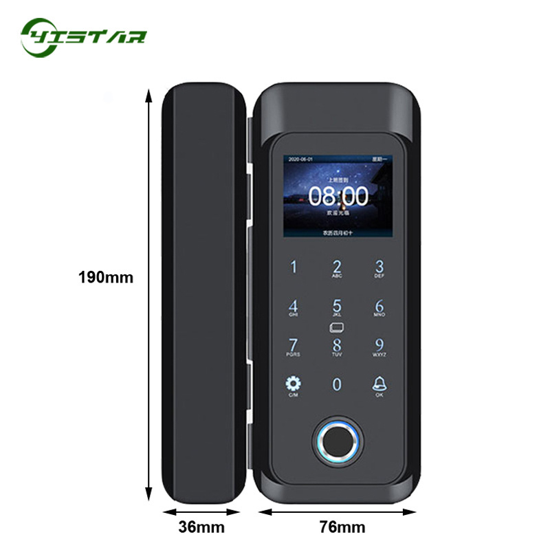 New Arrival Sliding Glass Door Fingerprint Door Lock With Remote Control Function YS-508S Smart Frameless Glass Lock