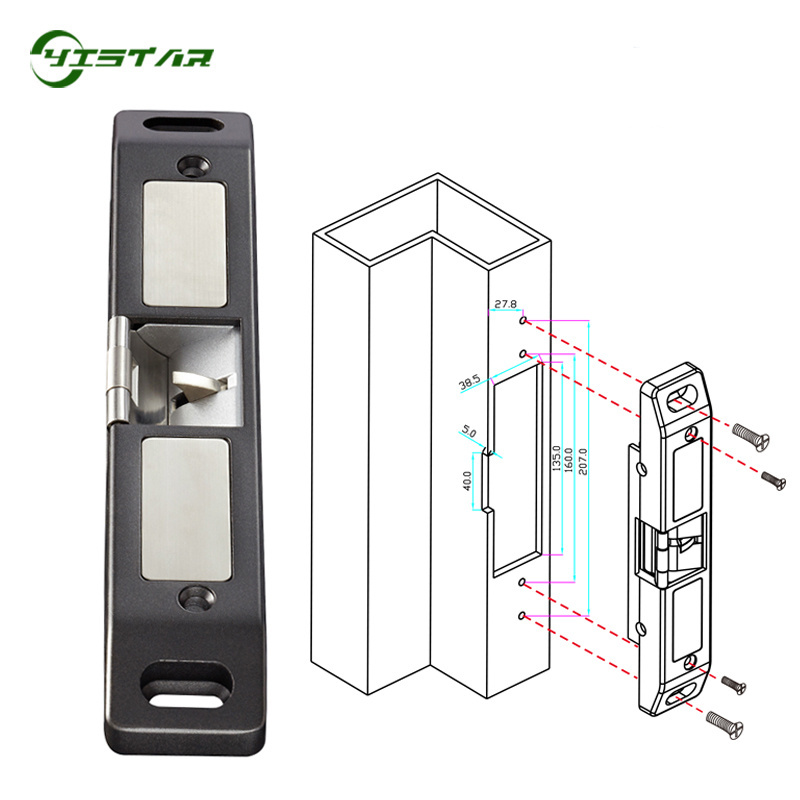 Fail Secure Fail Save Adjustable Electric Strike Lock for Access Control Fire Exit Emergency Door Panic Push Bar Lock