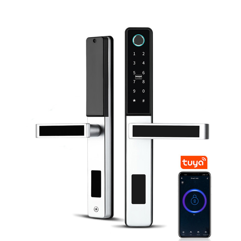 Digital Fingerprint Lock for Glass Sliding Wooden Door Home Security With Tuya APP Waterproof Outdoor Gate Lock