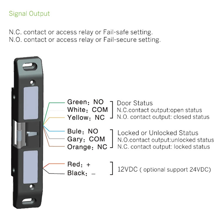 12V Access control Electric Strike Door Lock for Push Panic Bar Exit Device Emergency Door Lock Fire Push Bar Electric Strike