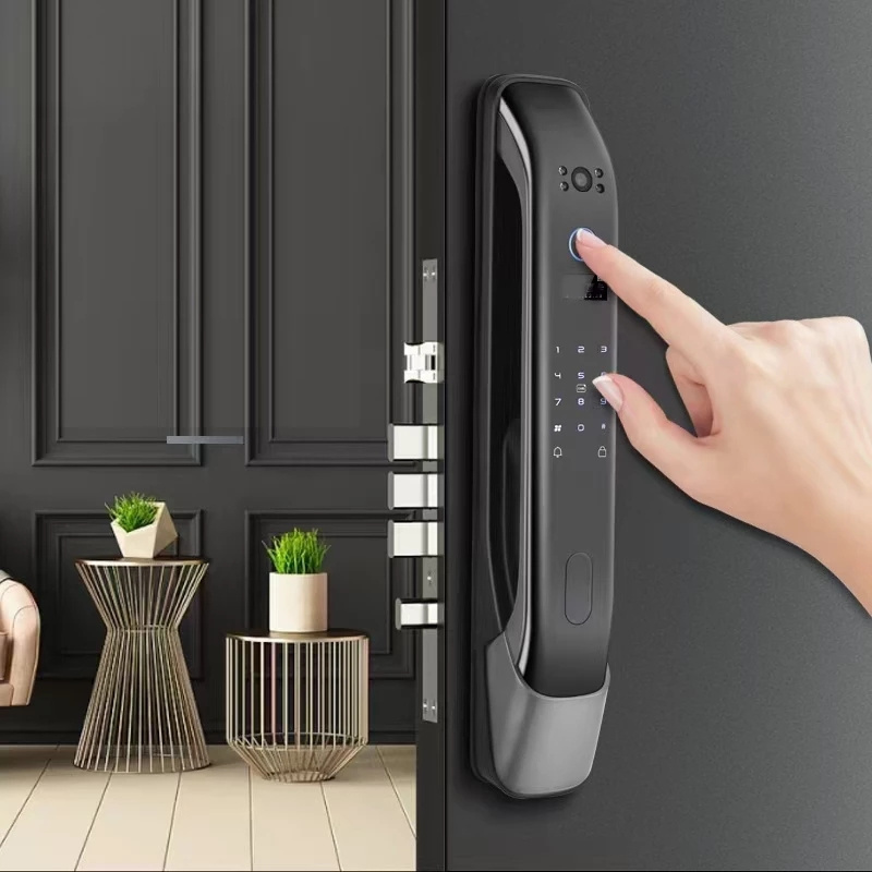 New Biometric Fingerprint Lock Security Smart Door Lock Password Key IC Card Unlock APP Camera Monitor Electronic Lock