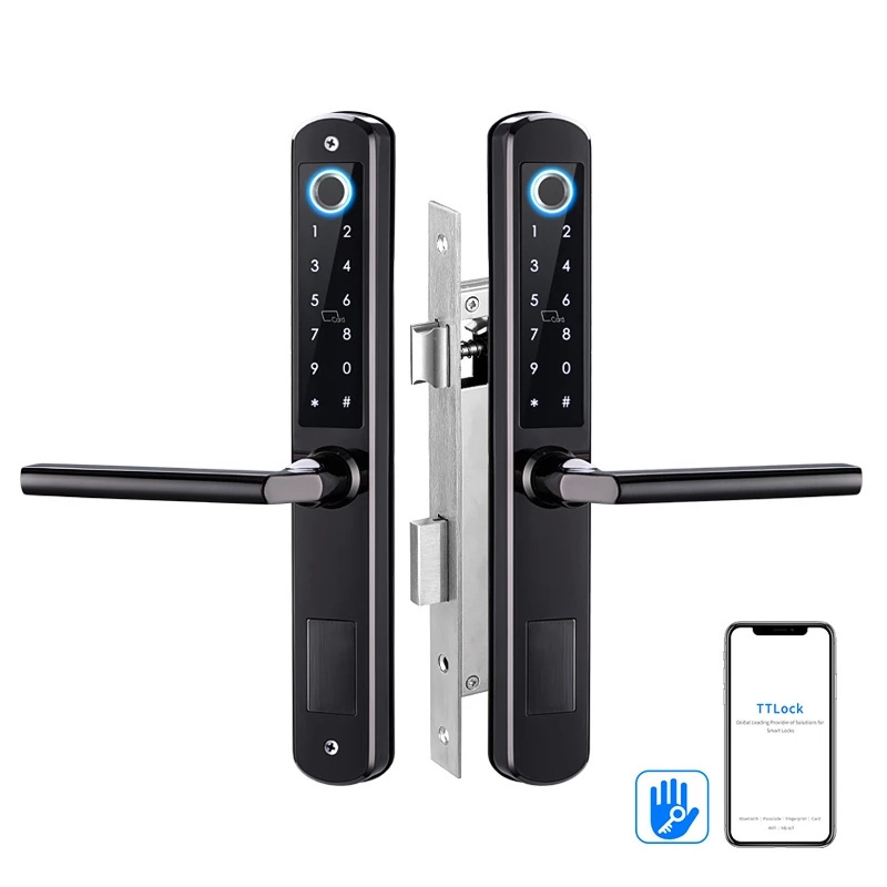 Waterproof Gate Lock Double-sided Fingerprint Lock TTLOCK Card Code Keyless Smart Electronic Door Lock for Aluminum Door/Iron