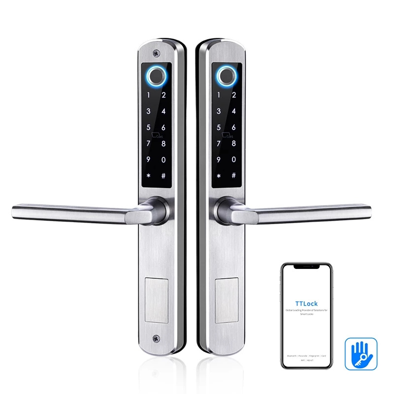 Waterproof Gate Lock Double-sided Fingerprint Lock TTLOCK Card Code Keyless Smart Electronic Door Lock for Aluminum Door/Iron