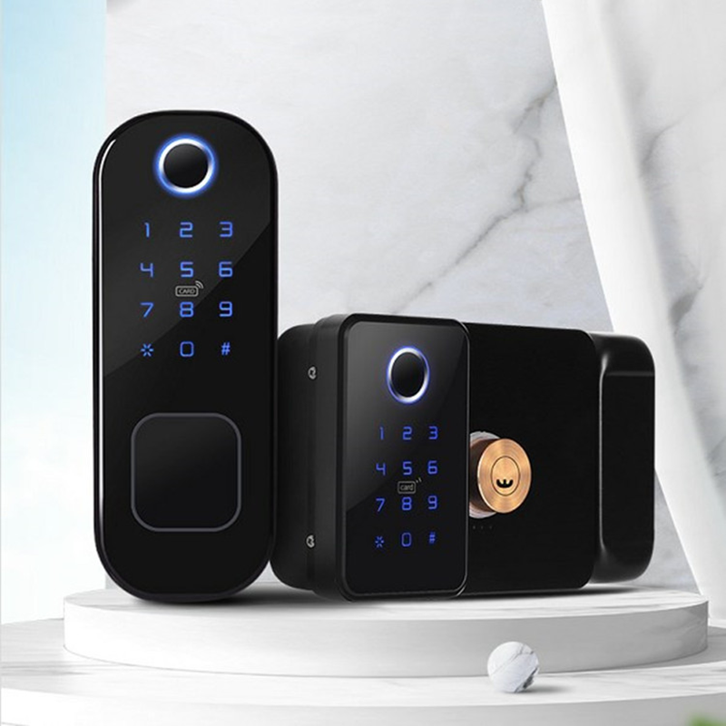 Double Side Fingerprint Keypad TTLOCK App Smart Lock Digital Touch Screen High Security Glass Wood Metal Door Lock