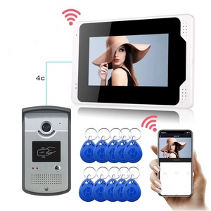 Intelligent WIFI Video Intercom 7" Touch Screen HD Video Doorphone With RFID Card Wireless Video Door Phone