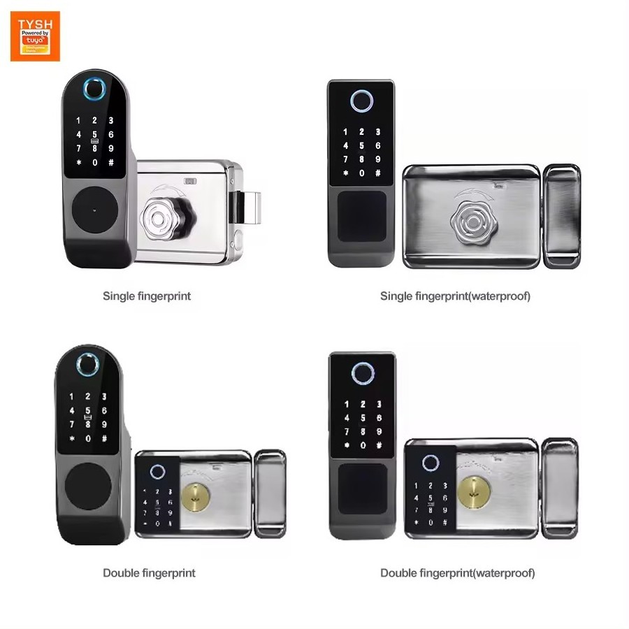 Yistar digital rim key lock italy stanterd electric fingerprint card password tuya app access remote control gate door lock