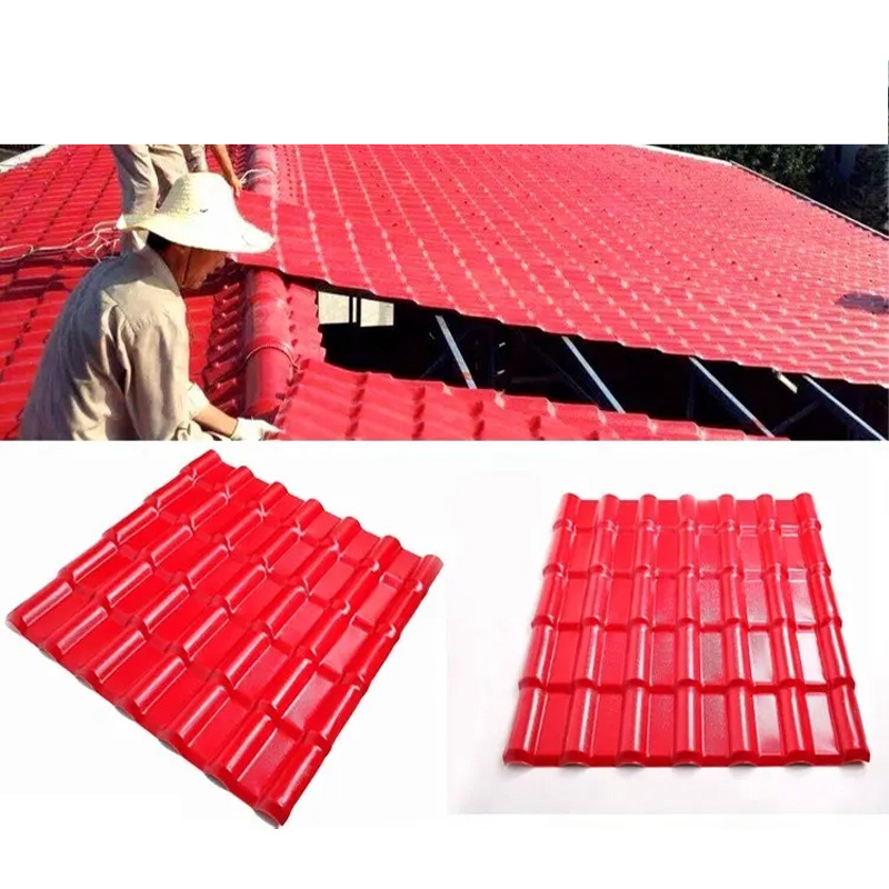 Estate Corrugated Plastic roofing material Spanish R1050 ASA PVC Roof Tiles Synthetic Resin Roof Sheet