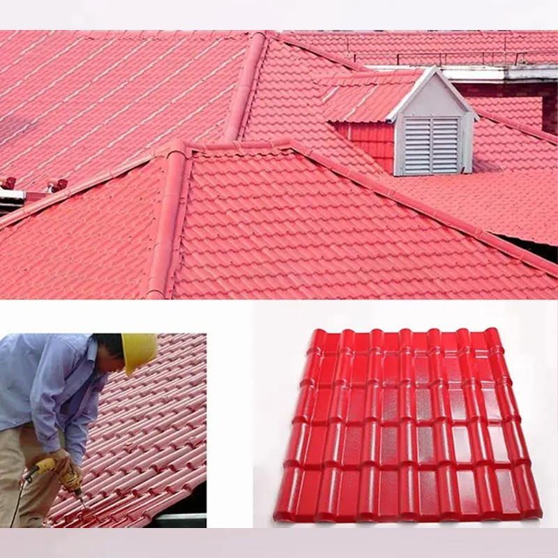 Estate Corrugated Plastic roofing material Spanish R1050 ASA PVC Roof Tiles Synthetic Resin Roof Sheet