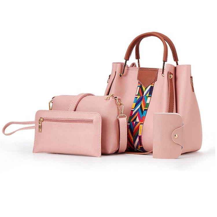 Fashion Ladies Handbag 4 Piece Set Ladies Bag Sets Large Capacity PU Handbag For Women Luxury