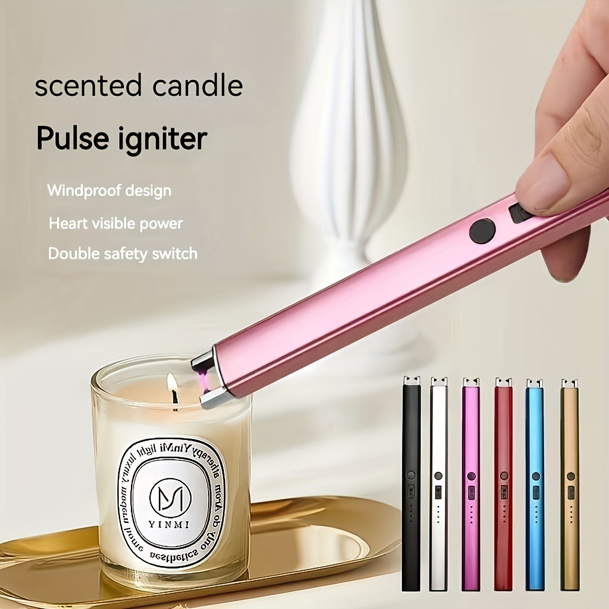 Windproof USB Rechargeable Electric Lighter  Long-Lasting Versatile Arc Igniter with Extended Reach for Camping & Kitchen