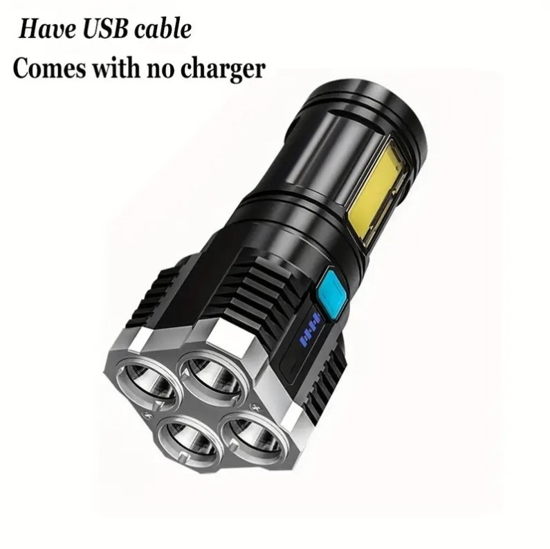 4-Mode Brightness Adjustment Outdoor Emergency Use Multi-Functional LED Display Flashlight