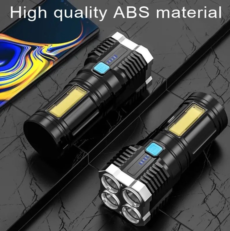 4-Mode Brightness Adjustment Outdoor Emergency Use Multi-Functional LED Display Flashlight