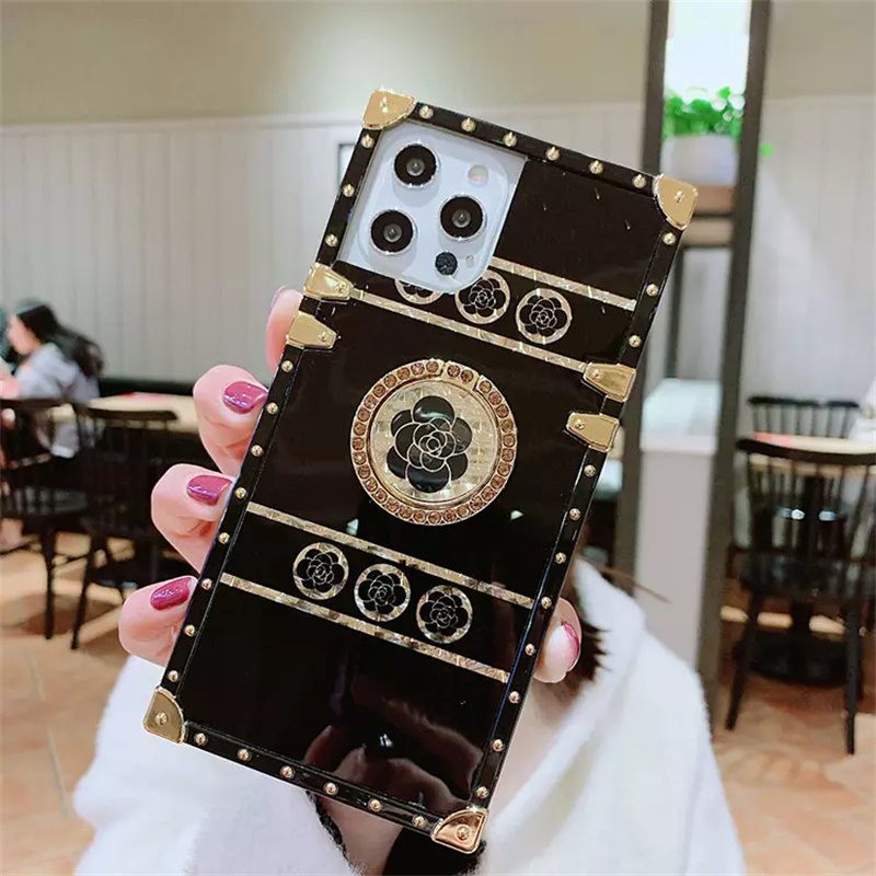 Luxury Designer Phone Case For Oppo Realme C35 C30 9PRO C21 Ring Holder Flower Printing Bling Shockproof Mobile Back Cover