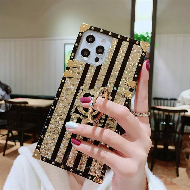 Luxury Designer Phone Case For Oppo Realme C35 C30 9PRO C21 Ring Holder Flower Printing Bling Shockproof Mobile Back Cover