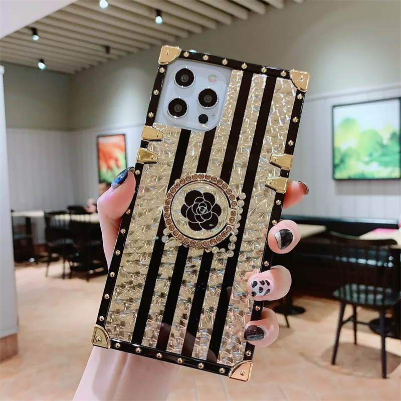 Luxury Designer Phone Case For Oppo Realme C35 C30 9PRO C21 Ring Holder Flower Printing Bling Shockproof Mobile Back Cover