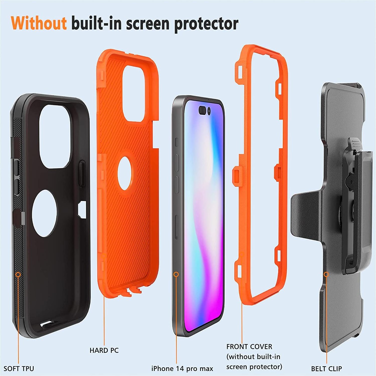 Holster Cell Phone Case For iPhone 15 14 13 12 11 Pro Max Heavy Duty Belt Clip Rotation Rugged Shockproof Back Cover