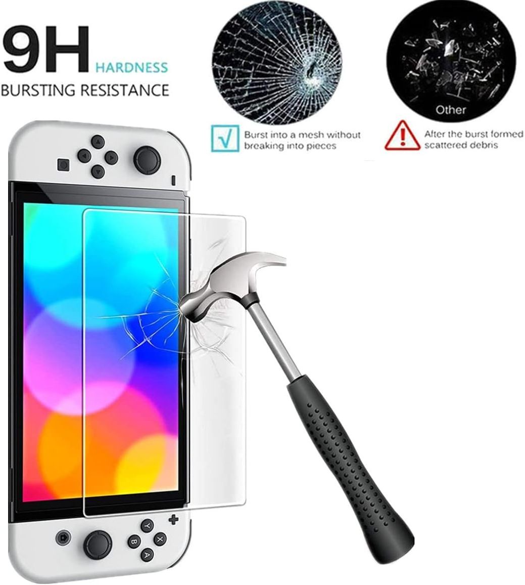 Crystal Clear Transparent Tempered Glass For Nintendo Switch Oled Lite Screen Protector Anti Scratch Bubble Free