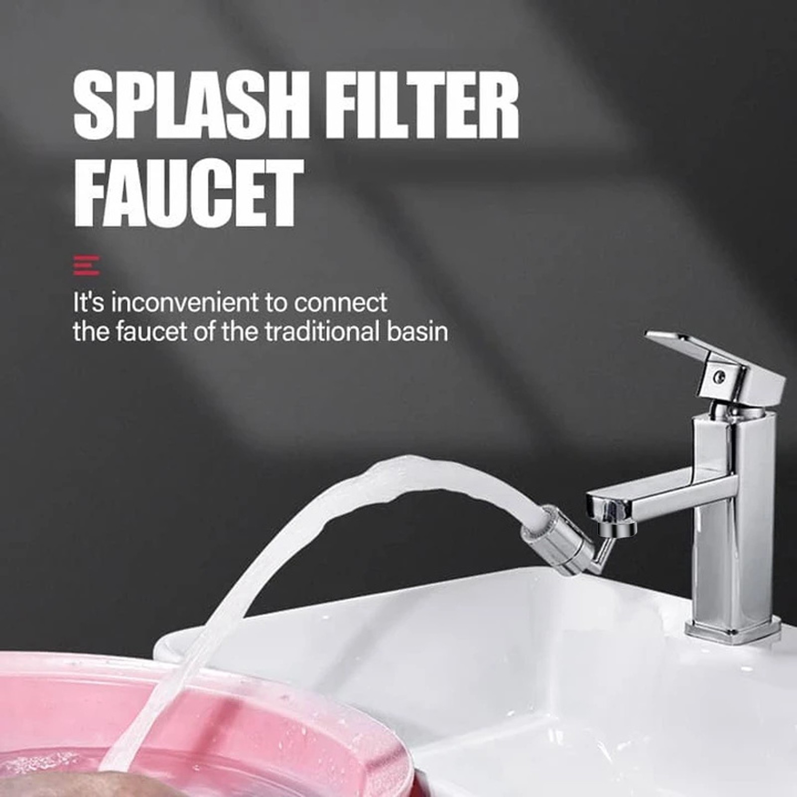 New Universal Splash Filter Faucet Multi-function Sprayer 720 360  Degrees Rotatable Rotation Rotating basin Faucet