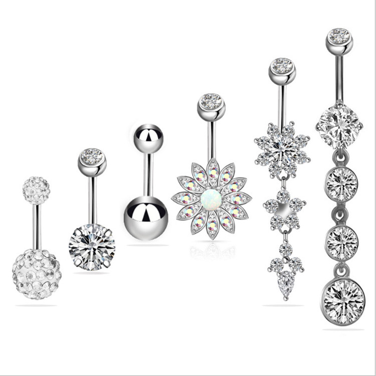 Sexy piercing Belly Piercing Stainless Steel Zircon for Women Fashion Jewelry Belly Ring Set