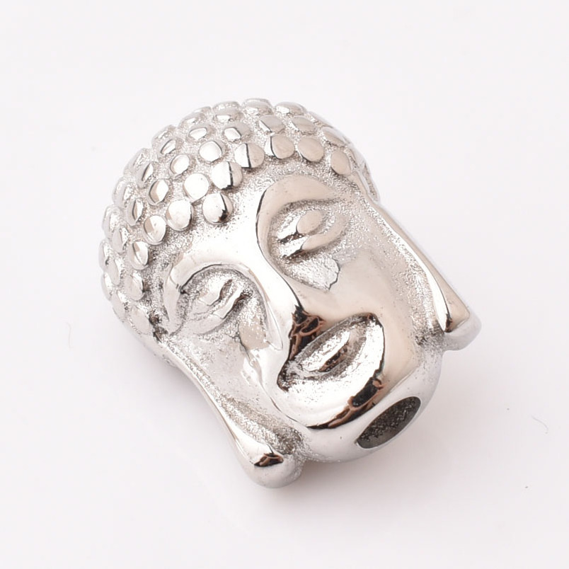 Jewelry Accessories Manufacture Supply 316L Stainless Steel Antique Silver Buddha Accessories For Bracelet